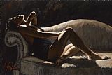 Fabian Perez Famous Paintings - paola on the couch